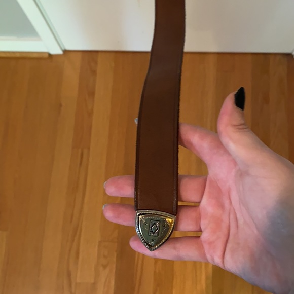 Western Brown Leather Belt - Picture 4 of 5
